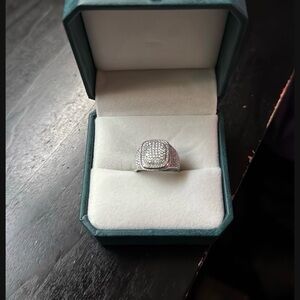 Elegant Moissanite ring set in sterling silver passes